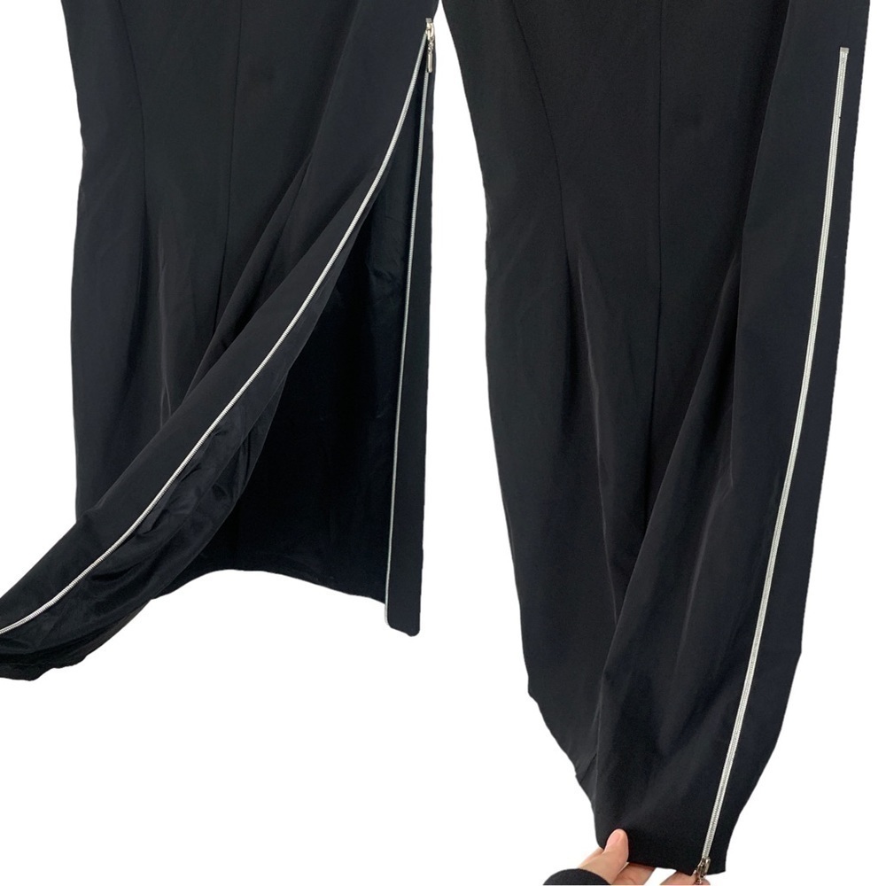 A.B.S. By Allen Schwartz Side Zippers Sleeveless Bodycon Mini Dress Black Sz 10 - Picture 7 of 11